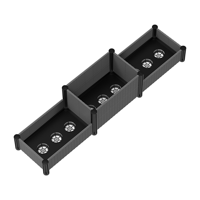 অনুকরণ করা বেত প্লাস্টিকের বাগানের বিছানা 4x 15cm pos BGB3U1503030